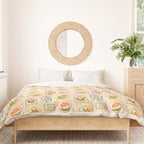 Colorful retro flower art frame art pattern Duvet Cover Gallery Image 3