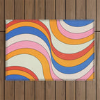 Retro Waves Outdoor Rug Gallery Image 1