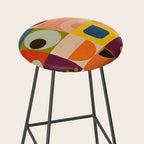Vibrant Geometric Squares and Circles Pattern - Modern Craft Stool Gallery Image 2