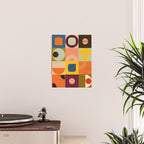 Vibrant Geometric Squares and Circles Pattern - Modern Craft Poster Gallery Image 2