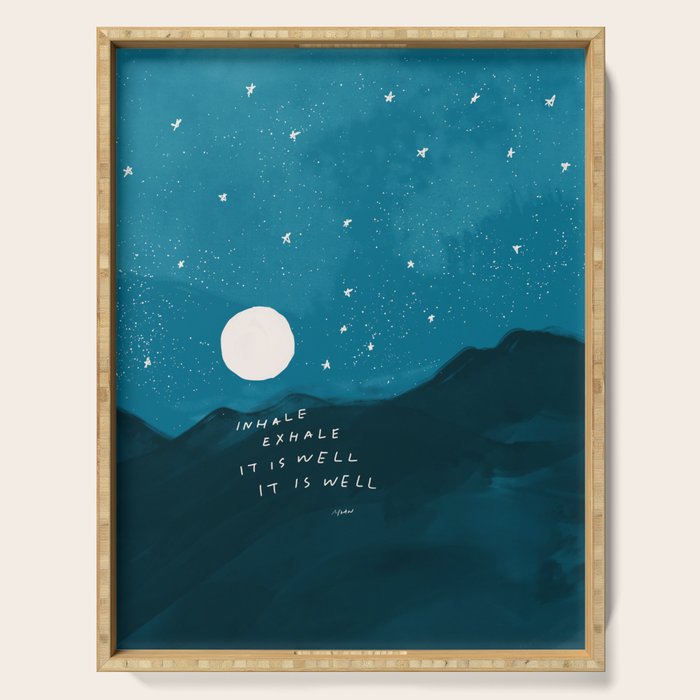 "Inhale Exhale It is Well It Is Well" Serving Tray Gallery Image 1