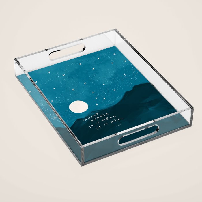 "Inhale Exhale It is Well It Is Well" Acrylic Tray Gallery Image 1