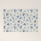 Ginko leaves blue Welcome Mat Gallery Image 1