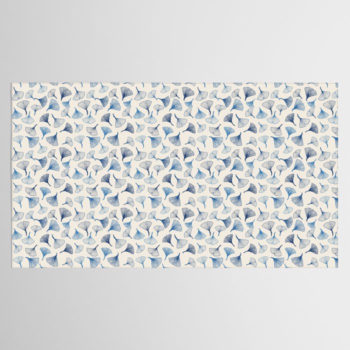 Ginko leaves blue Tablecloth Gallery Image 2