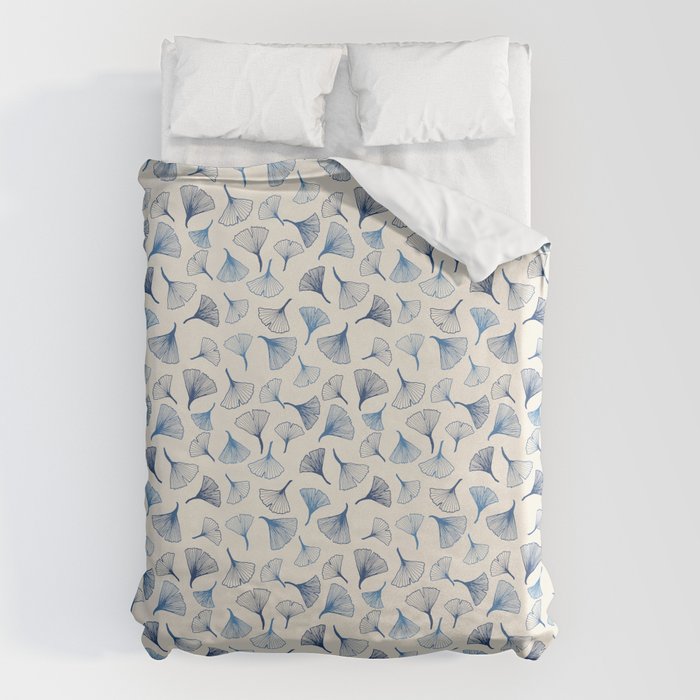 Ginko leaves blue Duvet Cover Gallery Image 6