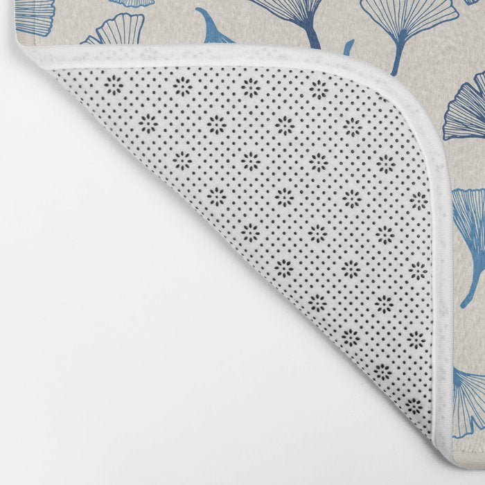 Ginko leaves blue Bath Mat Gallery Image 2