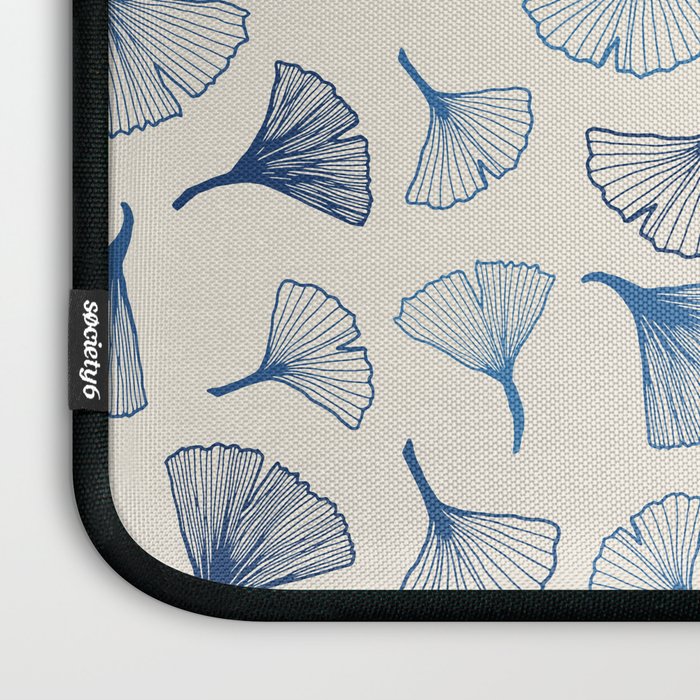 Ginko leaves blue Laptop Sleeve Gallery Image 3