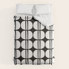 Mid Century Modern Scandinavian Geometric 132 Black and White Comforter Gallery Image 6