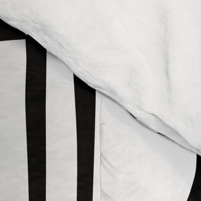 Mid Century Modern Scandinavian Geometric 132 Black and White Comforter Gallery Image 4
