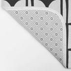 Mid Century Modern Scandinavian Geometric 132 Black and White Bath Mat Gallery Image 2