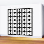 Mid Century Modern Scandinavian Geometric 132 Black and White Wall Mural Gallery Image 2