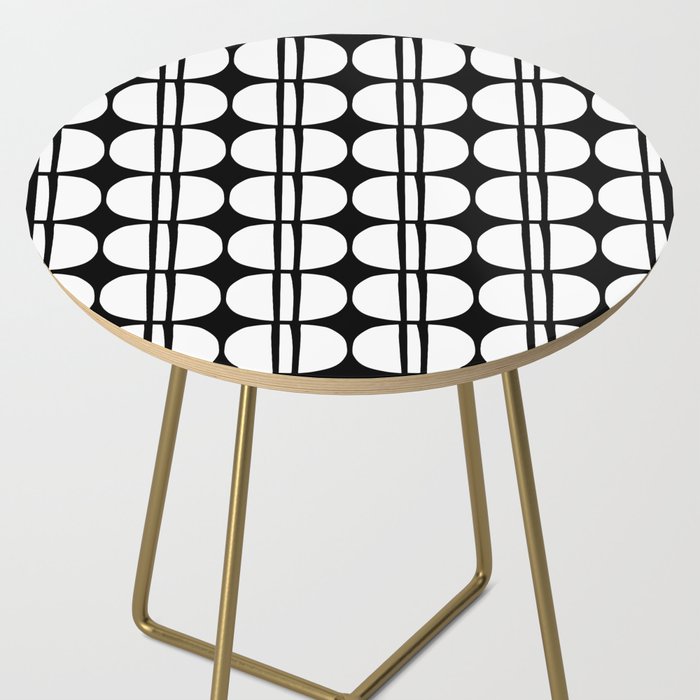 Mid Century Modern Scandinavian Geometric 132 Black and White Side Table Gallery Image 2