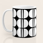 Mid Century Modern Scandinavian Geometric 132 Black and White Coffee Mug Gallery Image 3