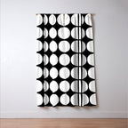 Mid Century Modern Scandinavian Geometric 132 Black and White Window Curtain Gallery Image 3