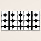 Mid Century Modern Scandinavian Geometric 132 Black and White Desk Mat Gallery Image 3