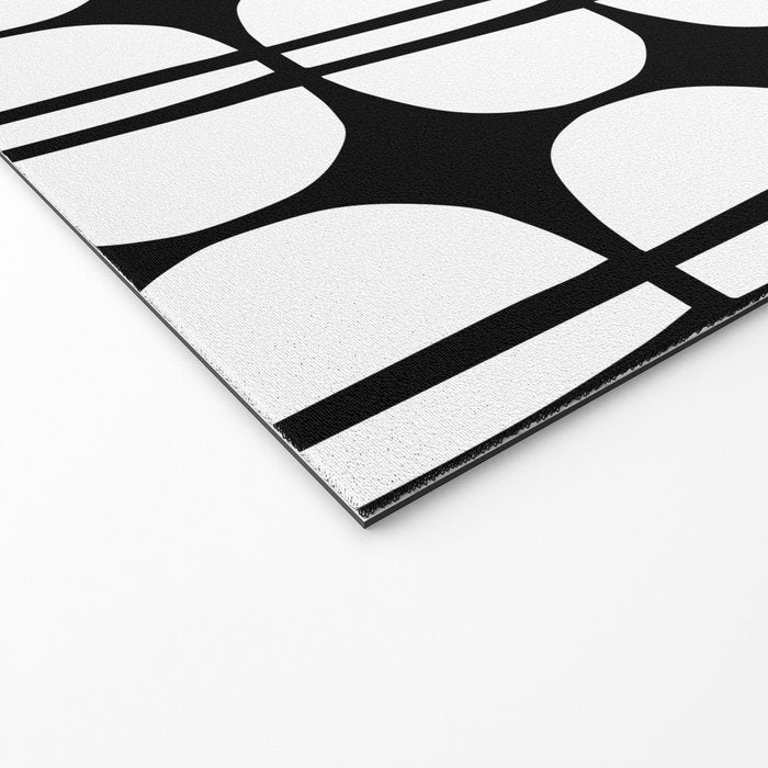 Mid Century Modern Scandinavian Geometric 132 Black and White Welcome Mat Gallery Image 2