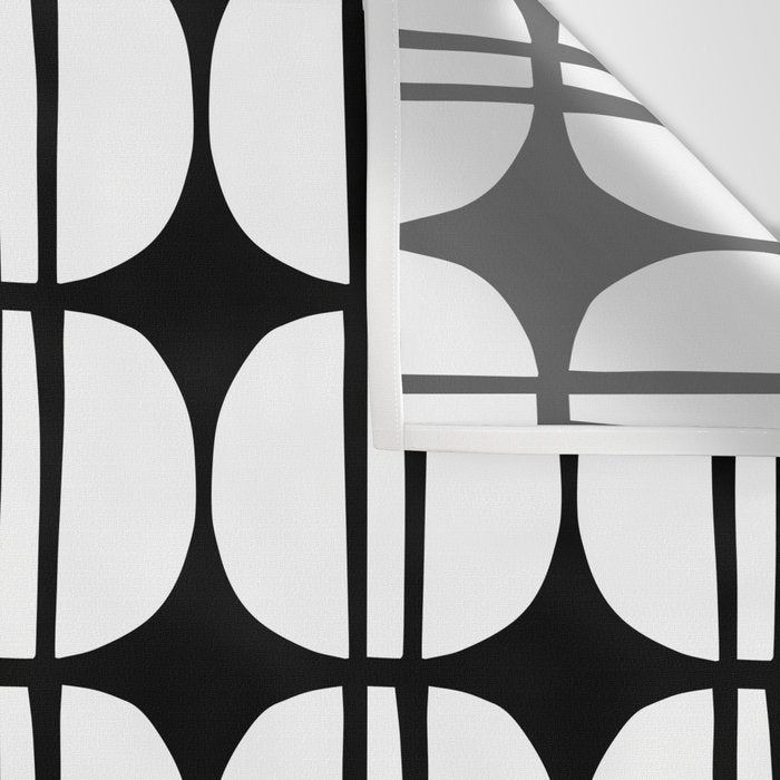 Mid Century Modern Scandinavian Geometric 132 Black and White Wall Tapestry Gallery Image 3