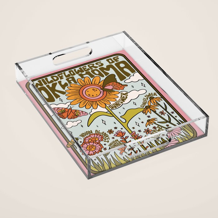 Oklahoma Wildflowers Acrylic Tray Gallery Image 1