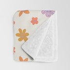 Vintage floral art pattern Throw Blanket Gallery Image 3