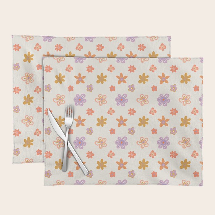 Vintage floral art pattern Placemat Gallery Image 1