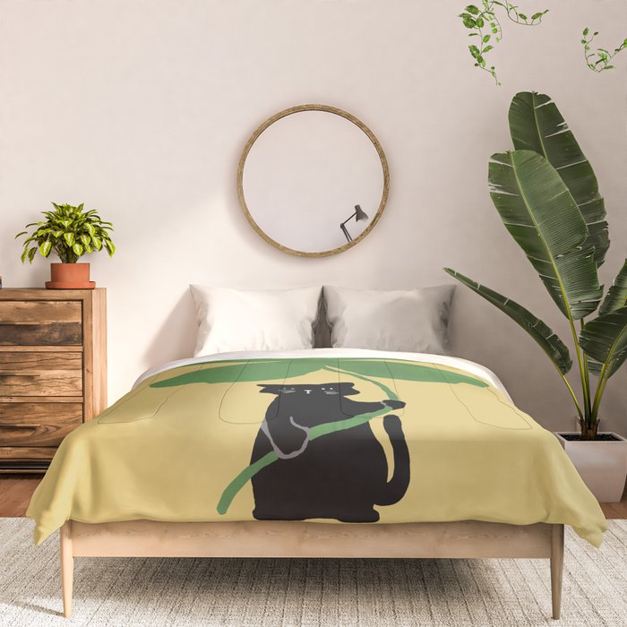 Cat with clover Comforter Gallery Image 3