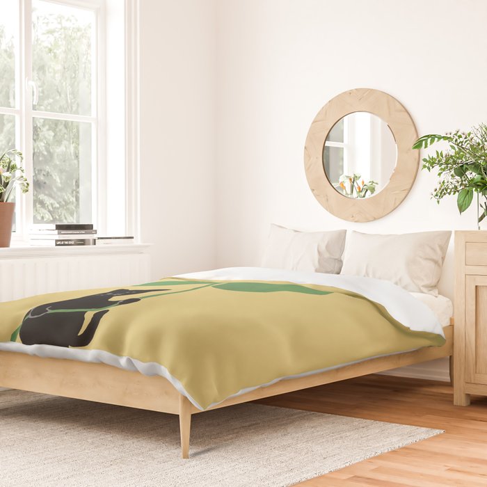 Cat with clover Duvet Cover Gallery Image 2