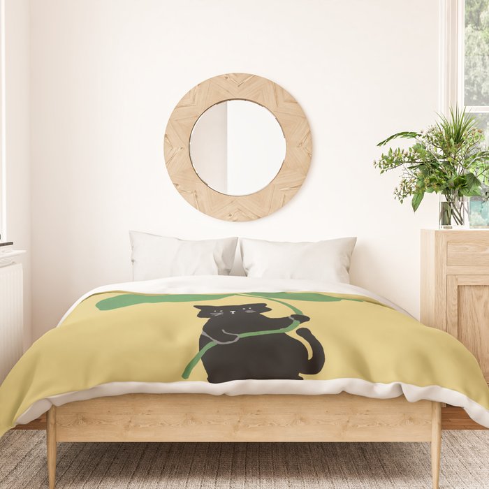Cat with clover Duvet Cover Gallery Image 3