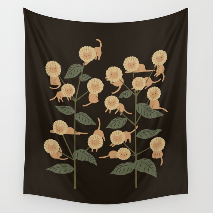 Cat and Plant 7: Catmouflage 2 Wall Tapestry Gallery Image 1