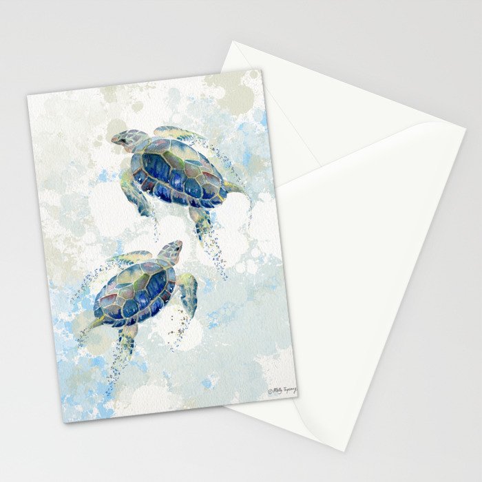 Swimming Together 2 - Sea Turtle  Stationery Card Gallery Image 2