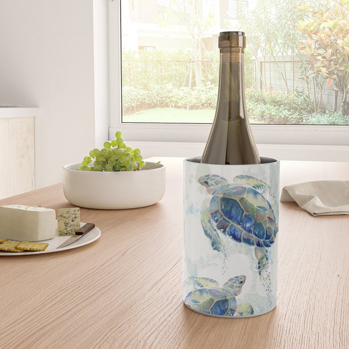 Swimming Together 2 - Sea Turtle  Wine Chiller Gallery Image 4