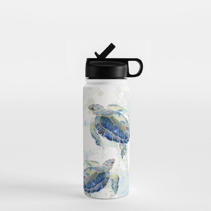 Swimming Together 2 - Sea Turtle  Water Bottle Gallery Image 1
