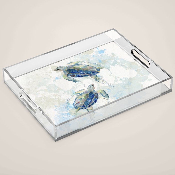 Swimming Together 2 - Sea Turtle  Acrylic Tray Gallery Image 1