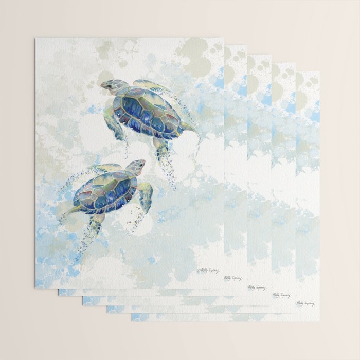 Swimming Together 2 - Sea Turtle  Wrapping Paper Gallery Image 3