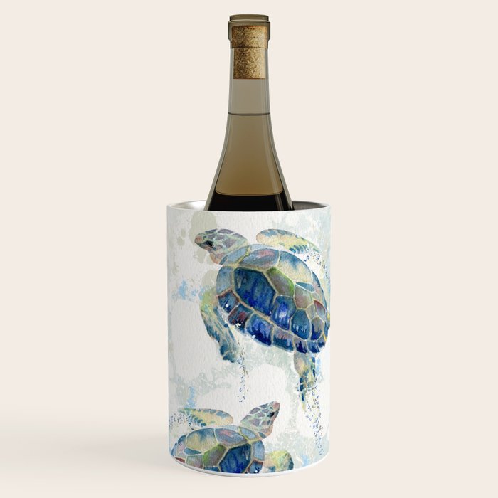 Swimming Together 2 - Sea Turtle  Wine Chiller Gallery Image 1