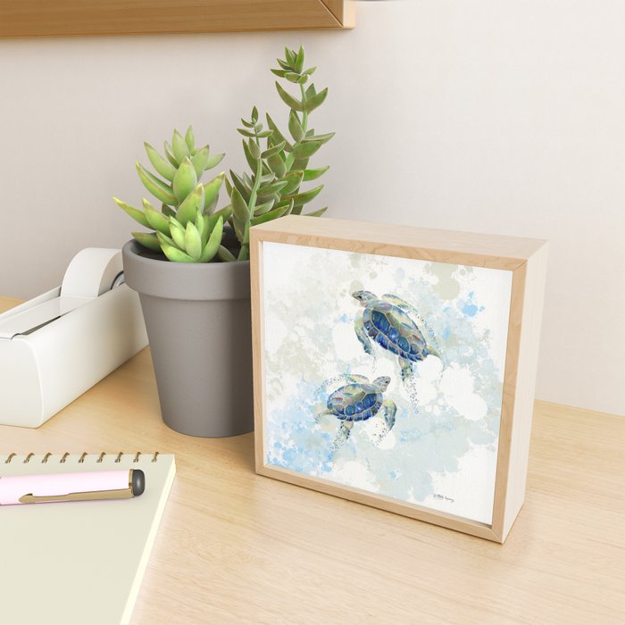 Swimming Together 2 - Sea Turtle  Mini Art Print Gallery Image 2