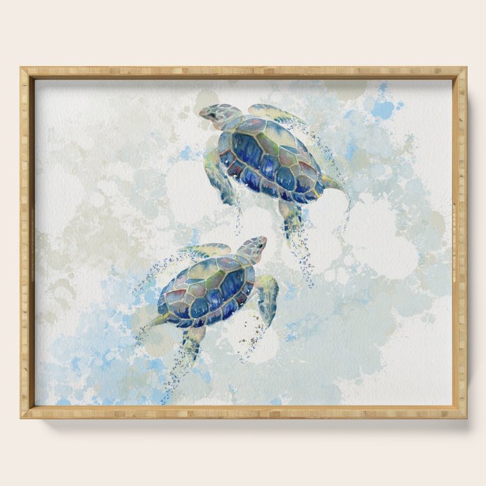 Swimming Together 2 - Sea Turtle  Serving Tray Gallery Image 1