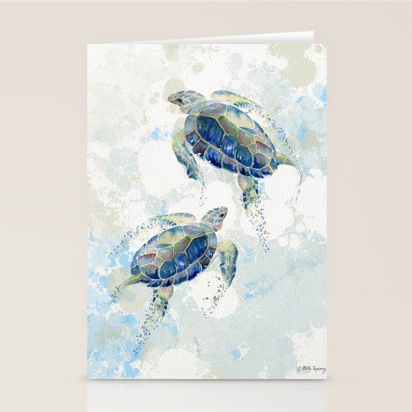 Swimming Together 2 - Sea Turtle  Stationery Card Gallery Image 1