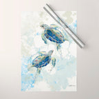 Swimming Together 2 - Sea Turtle  Wrapping Paper Gallery Image 1