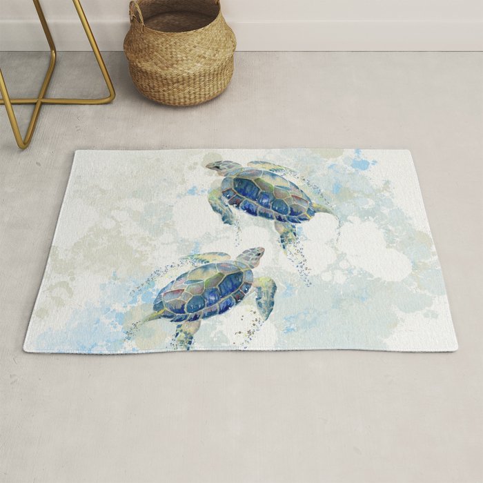 Swimming Together 2 - Sea Turtle  Rug Gallery Image 1