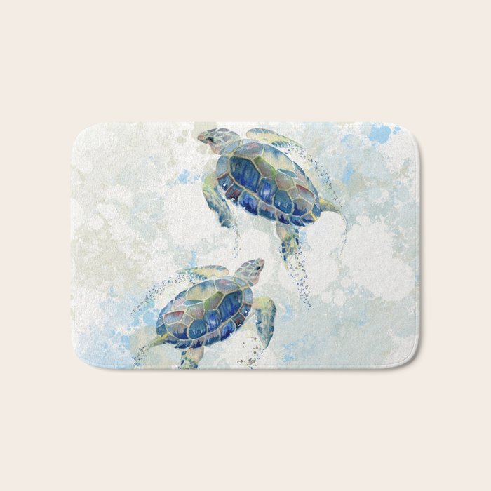 Swimming Together 2 - Sea Turtle  Bath Mat Gallery Image 1