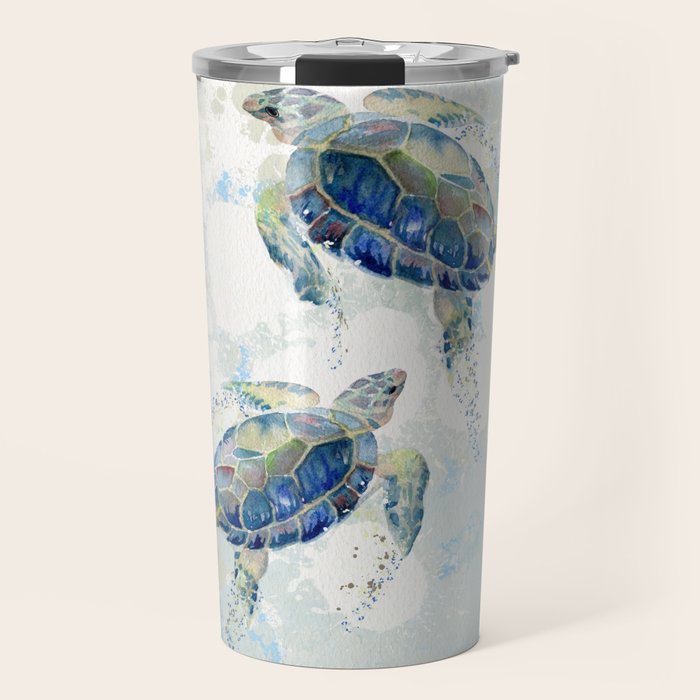 Swimming Together 2 - Sea Turtle  Travel Mug Gallery Image 1