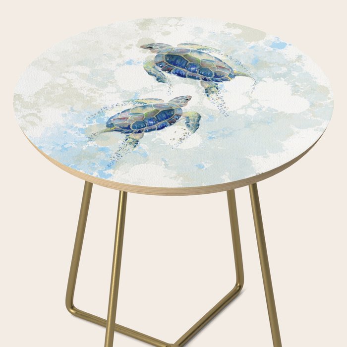 Swimming Together 2 - Sea Turtle  Side Table Gallery Image 2
