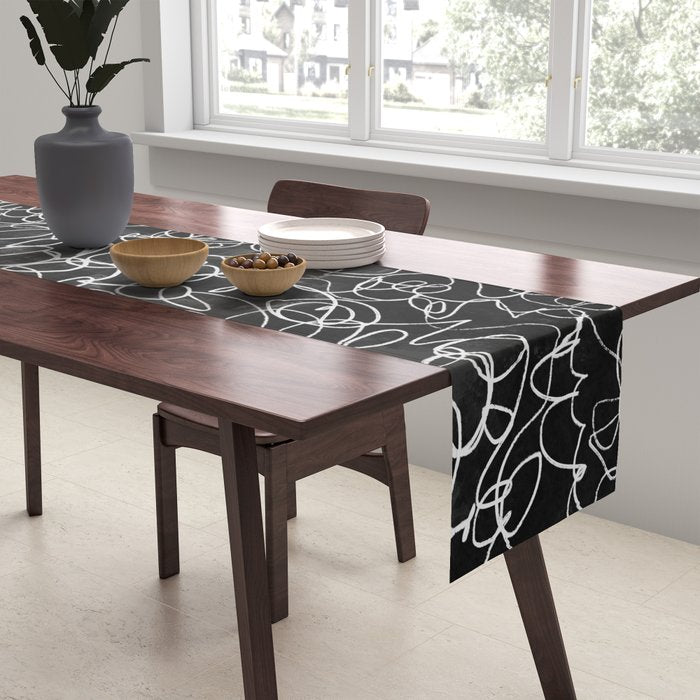 Onyx: Mid Century Abstract Art Table Runner Gallery Image 2