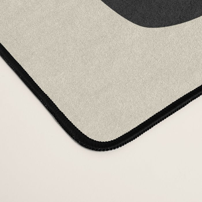 Mid Century Modern Scandinavian Pattern 592 Black and Chartreuse Desk Mat Gallery Image 4