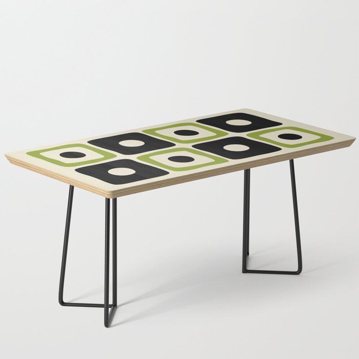 Mid Century Modern Scandinavian Pattern 592 Black and Chartreuse Coffee Table Gallery Image 1