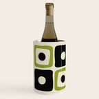Mid Century Modern Scandinavian Pattern 592 Black and Chartreuse Wine Chiller Gallery Image 2