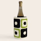 Mid Century Modern Scandinavian Pattern 592 Black and Chartreuse Wine Chiller Gallery Image 1