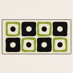 Mid Century Modern Scandinavian Pattern 592 Black and Chartreuse Desk Mat Gallery Image 3