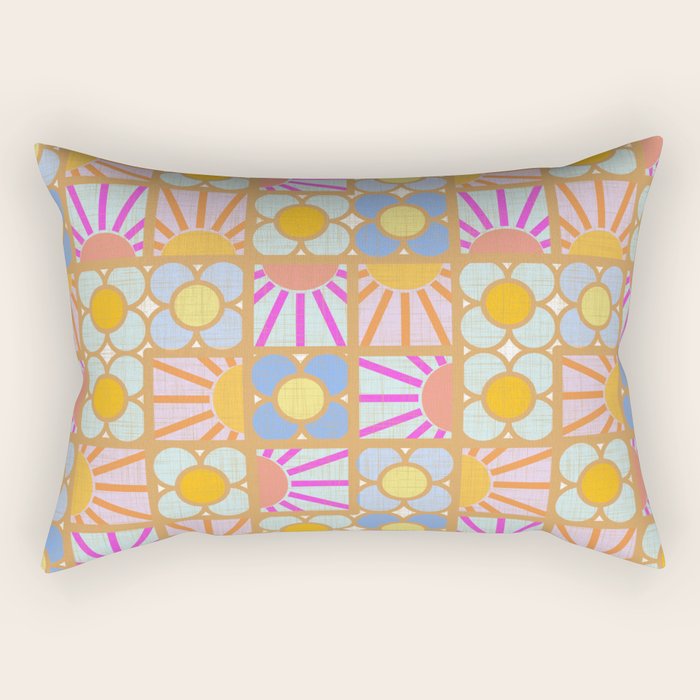 Sun and Blooms Patchwork Rectangular Pillow Gallery Image 1