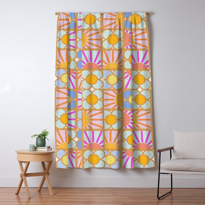 Sun and Blooms Patchwork Window Curtain Gallery Image 5